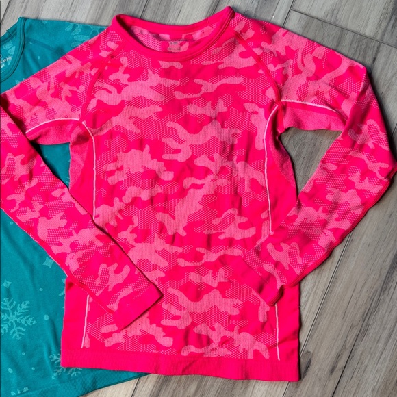 Teal and Pink Kids Long Sleeve winter layer - Picture 2 of 5